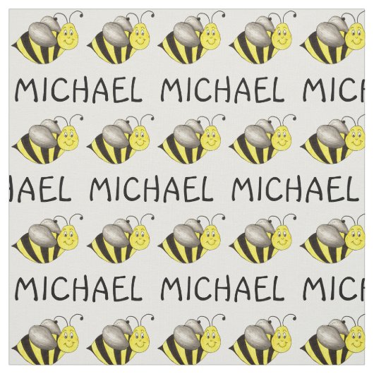 Personalisierter Name Gelbe Biene Hummel Honeybee Stoff (Muster)