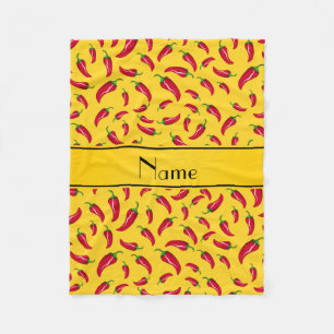 Personalisierter Name Gelbe Chili Paprikaschoten Fleecedecke