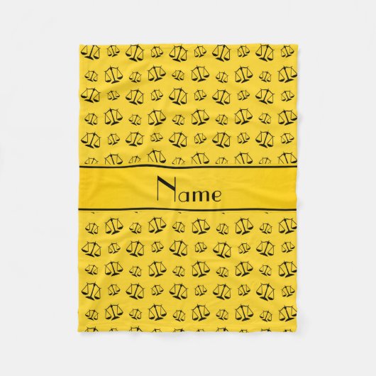 Personalisierter Name Gelbe Justizskala Fleecedecke (Vorderseite)