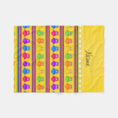 Personalisierter Name Gelbe Regenbogenstreifen Str Fleecedecke (Vorderseite (Horizontal))