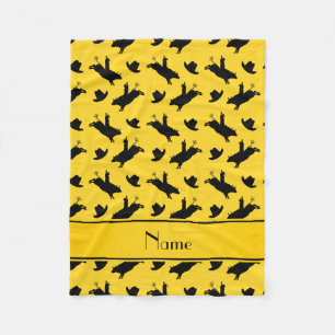 Personalisierter Name Gelbe Rodeo-Bulle-Reitmuster Fleecedecke
