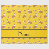 Personalisierter Name Gelbe walisische Corgi-Pembr Geschenkpapier (Flach)