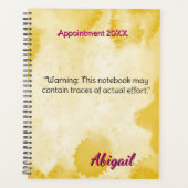 Personalisierter Name Gelbe Wasserfarbe Ernennung Planer (Vorderseite)