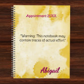 Personalisierter Name Gelbe Wasserfarbe Ernennung Planer