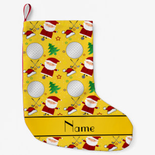 Personalisierter Name Gelbe Weihnachtsgolfen Kleiner Weihnachtsstrumpf