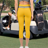 Personalisierter Name Gelborange Schwarz-weiß Stre Capri Leggings