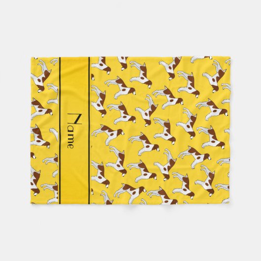 Personalisierter Name Gelbspröde Spaniel Hunde Fleecedecke (Vorderseite (Horizontal))