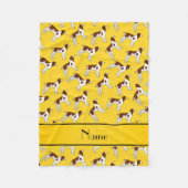Personalisierter Name Gelbspröde Spaniel Hunde Fleecedecke (Vorderseite)