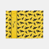 Personalisierter Name Gelbtrex-Dinosaurier Fleecedecke (Vorderseite (Horizontal))