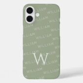 Personalisierter Name gemustert, Einfache Monogram Case-Mate iPhone Hülle (Rückseite)