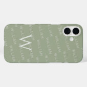 Personalisierter Name gemustert, Einfache Monogram Case-Mate iPhone Hülle (Rückseite (Horizontal))