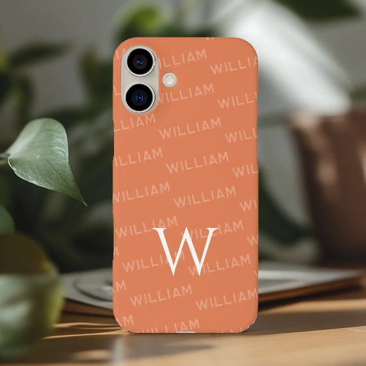 Personalisierter Name gemustert, Einfache Monogram Case-Mate iPhone Hülle