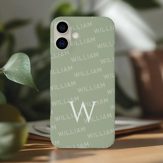 Personalisierter Name gemustert, Einfache Monogram Case-Mate iPhone Hülle