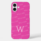 Personalisierter Name gemustert, Einfache Monogram Case-Mate iPhone Hülle (Rückseite)