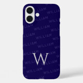 Personalisierter Name gemustert, Einfache Monogram Case-Mate iPhone Hülle (Rückseite)