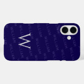 Personalisierter Name gemustert, Einfache Monogram Case-Mate iPhone Hülle (Rückseite (Horizontal))