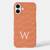 Personalisierter Name gemustert, Einfache Monogram Case-Mate iPhone Hülle (Rückseite)
