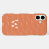 Personalisierter Name gemustert, Einfache Monogram Case-Mate iPhone Hülle (Rückseite (Horizontal))