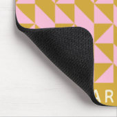 Personalisierter Name Geometrie Modernes Rosa Gelb Mousepad (Ecke)