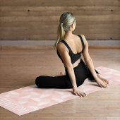 Personalisierter Name Geometrisches Muster Pfirsic Yogamatte