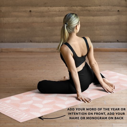 Personalisierter Name Geometrisches Muster Pfirsic Yogamatte