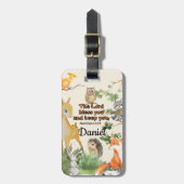 Personalisierter Name Gepäckanhänger mit Schrift (Vorderseite vertikal)