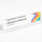 Personalisierter Name - Geschäft mit Rainbow Wave Namensplakette