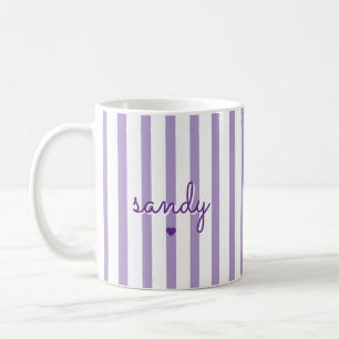 Personalisierter Name gestreift Neue Tante Benutze Kaffeetasse