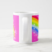 Personalisierter Name Girls Regenbogen Rosa Jumbo-Tasse (Rückseite)