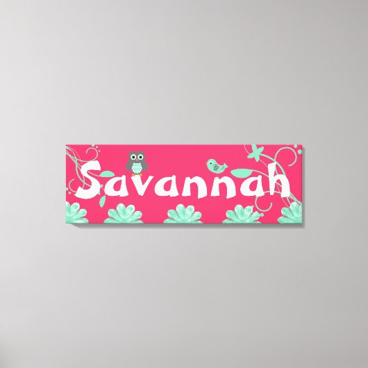Personalisierter Name Girls Wrapped Canvas Hot Pin Leinwanddruck (Vorderseite)