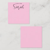 Personalisierter Name Girly Calligraphy Pink Mitteilungskarte (Vorne/Hinten)