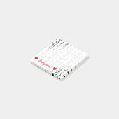 Personalisierter Name + Gitter der musikalische Post-it Klebezettel (angewinkelt)