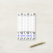 Personalisierter Name; Gitter der musikalischen Be Post-it Klebezettel (Auf Schreibtisch)