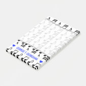 Personalisierter Name; Gitter der musikalischen Be Post-it Klebezettel (angewinkelt)