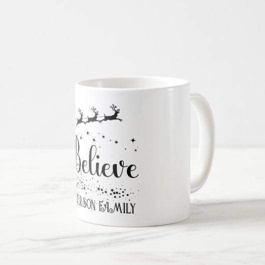 Personalisierter Name "Glauben" Kaffeetasse (VorderseiteRechts)