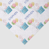 Personalisierter Name glücklich Geburtsdatum Monog Seidenpapier (Ausschnitt)