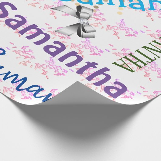 Personalisierter Name glücklich Geburtstag Geschenkpapier (Ecke)