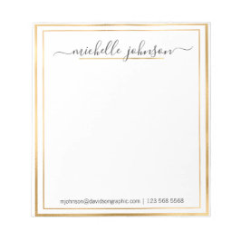 Personalisierter Name Gold | Aus dem Schreibtisch  Notizblock