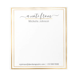 Personalisierter Name Gold | Aus dem Schreibtisch  Notizblock