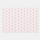 Personalisierter Name Gold Cross Christening Taufe Geschenkpapier Set (Vorderseite 2)