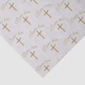 Personalisierter Name Gold Cross Christening Taufe Seidenpapier (Detail)