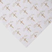Personalisierter Name Gold Cross Christening Taufe Seidenpapier (Detail)