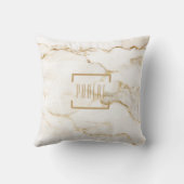 Personalisierter Name Gold-Effekt Marmor Kissen (Rückseite)