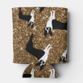 Personalisierter Name Gold Glitzer Boston Terrier Dosenkühler (Rückseite)