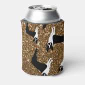 Personalisierter Name Gold Glitzer Boston Terrier Dosenkühler (Kanne Rückseite)