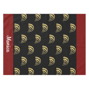 Personalisierter Name Gold Regenbogen und Schwarz Tischdecke