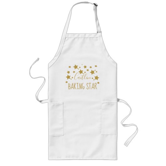Personalisierter Name Gold Star Baker Schürze (Vorne)
