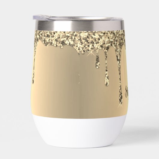 Personalisierter Name Gold Tropfen Script Monogram (Rechts)