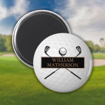 Personalisierter Name Gold und Black Golf Ball