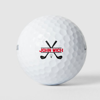 Personalisierter Name Gold und Black Golf Balls Golfball